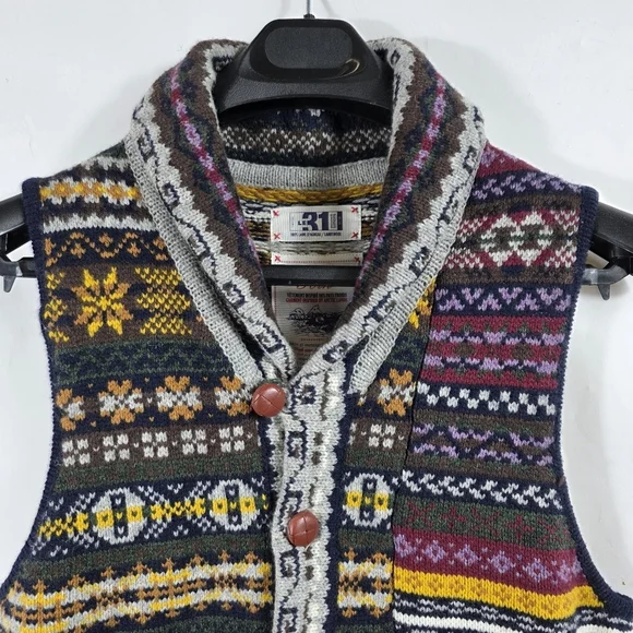 Le 31 Simons Nordic Folk tribal knit wool cardigan - Picture 5 of 10